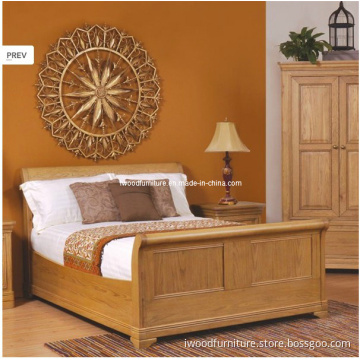 Arques French Oak King Size Bed Frame